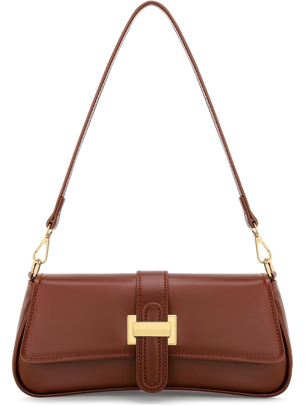 〽️ Women's Brown Vegan Leather Small Hobo Mini Clutch Purses Crossbody Bag